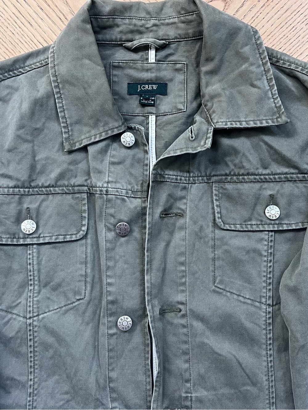 J. Crew Olive Green Cotton Shirt Jacket